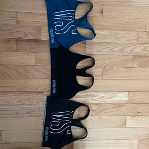 Black and blue Victoria Secret sports bras